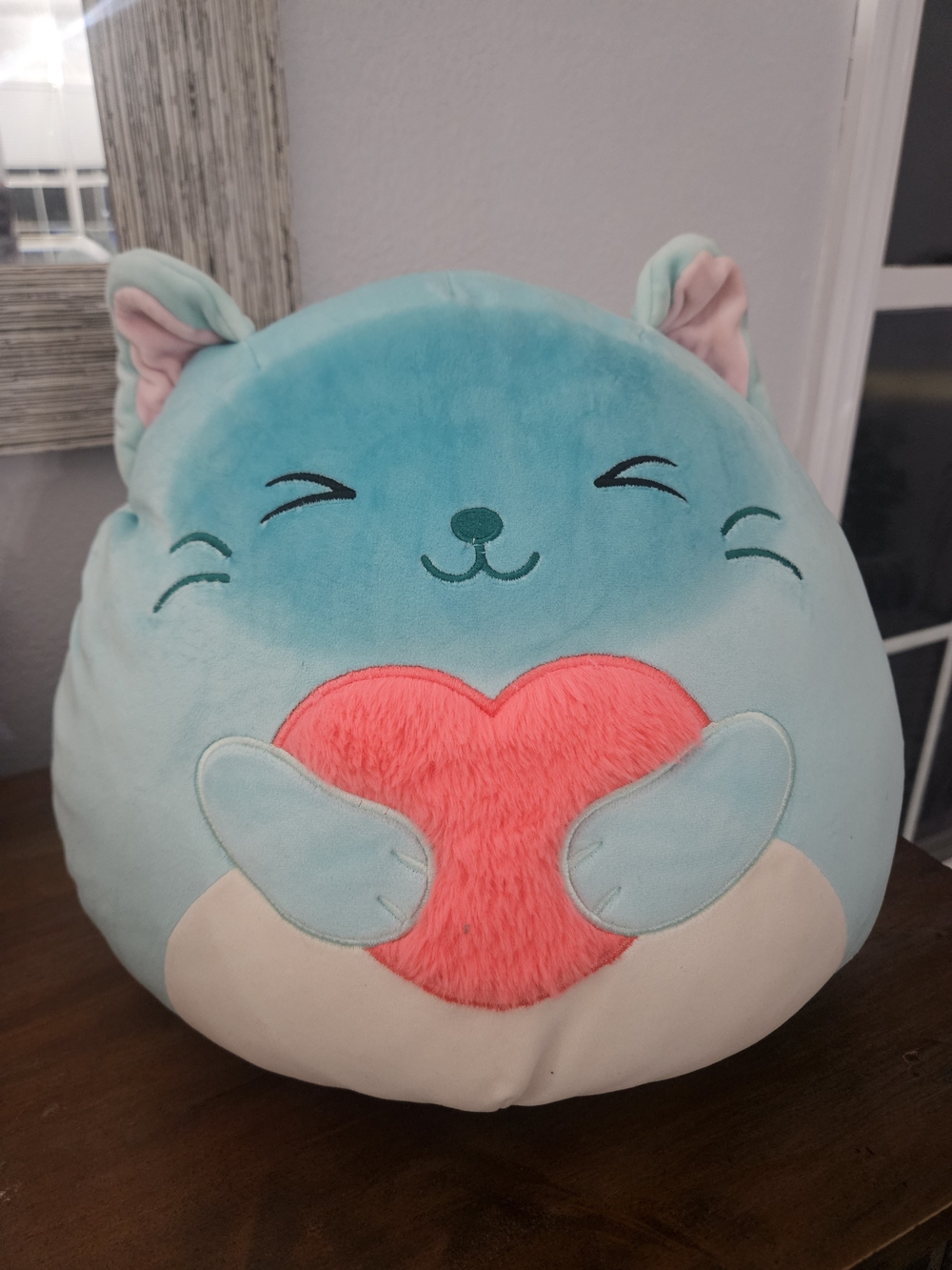 Retired Squishmallows Sigrid The  Cat Plush with Pink Heart 12"